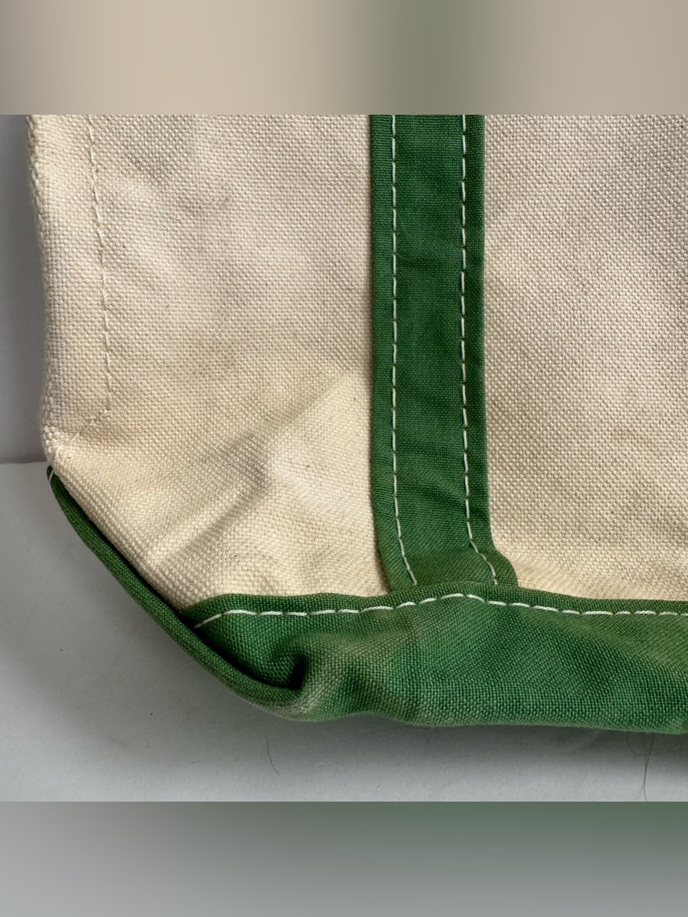 Vintage L.L. Bean Boat And Tote Small Green Canvas Open Top USA Preppy Coastal - Picture 7 of 15